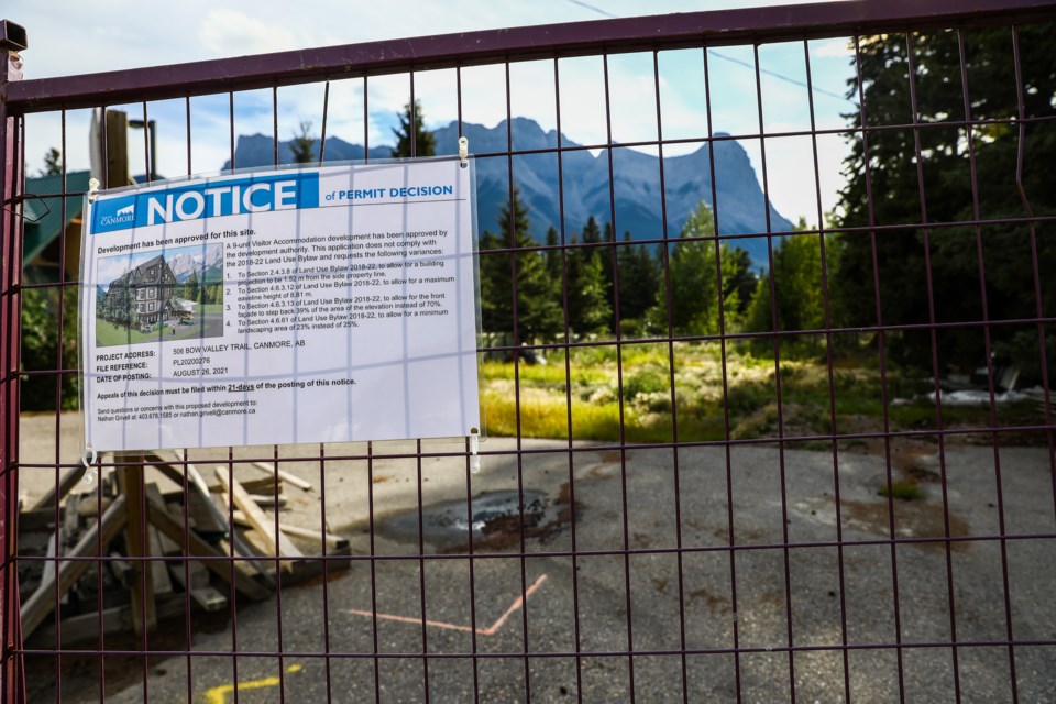 Development on Bow Vally Trail on Saturday (Aug. 28). EVAN BUHLER RMO PHOTO