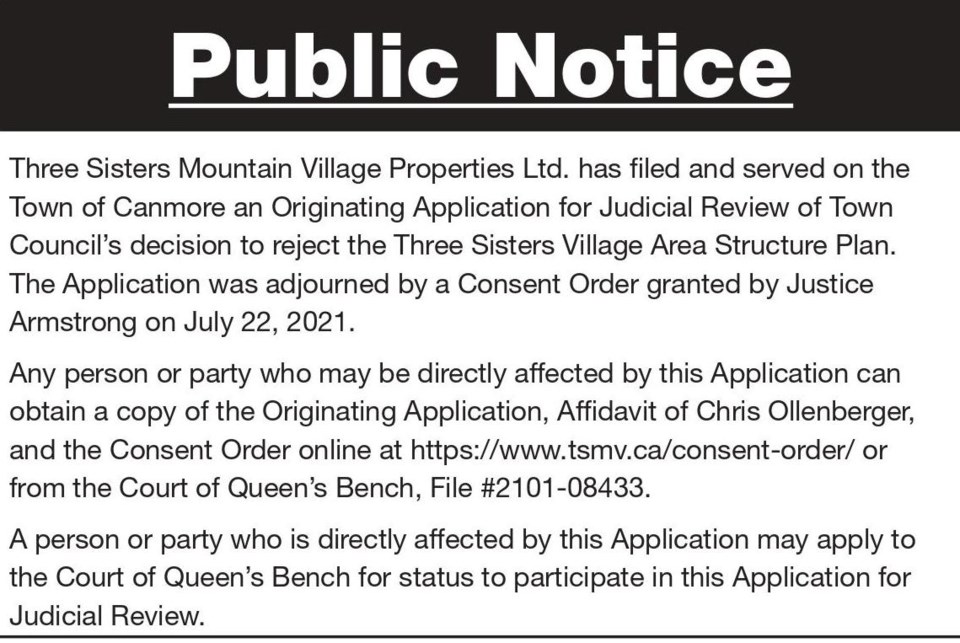 Public Notice – Three Sisters Mountain Village – Three Sisters Village Judicial Review