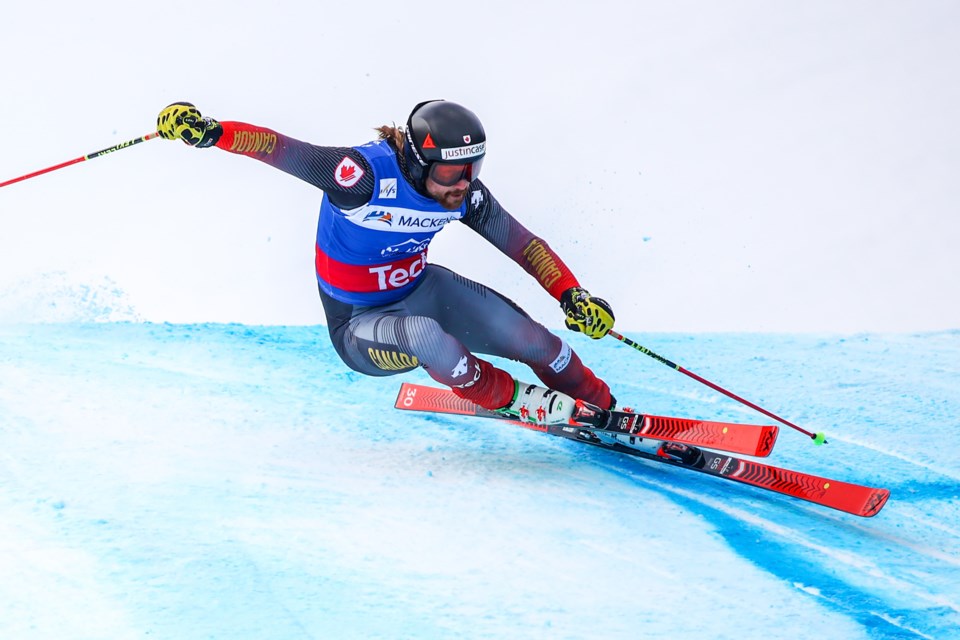 Canmore's Kris Mahler races during the men's world cup ski cross event at Nakiska Ski Resort on Saturday (Jan. 15). EVAN BUHLER RMO PHOTO