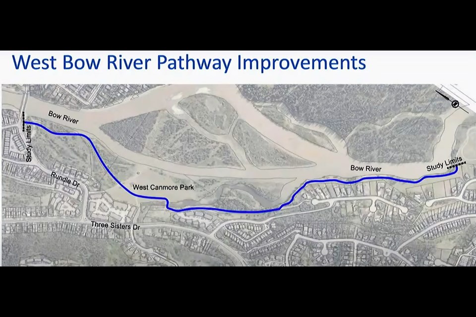 The West Bow River pathway – also known as the Three Sisters pathway – will have work on multiple segments between the Bow River bridge and Van Horne.

HANDOUT