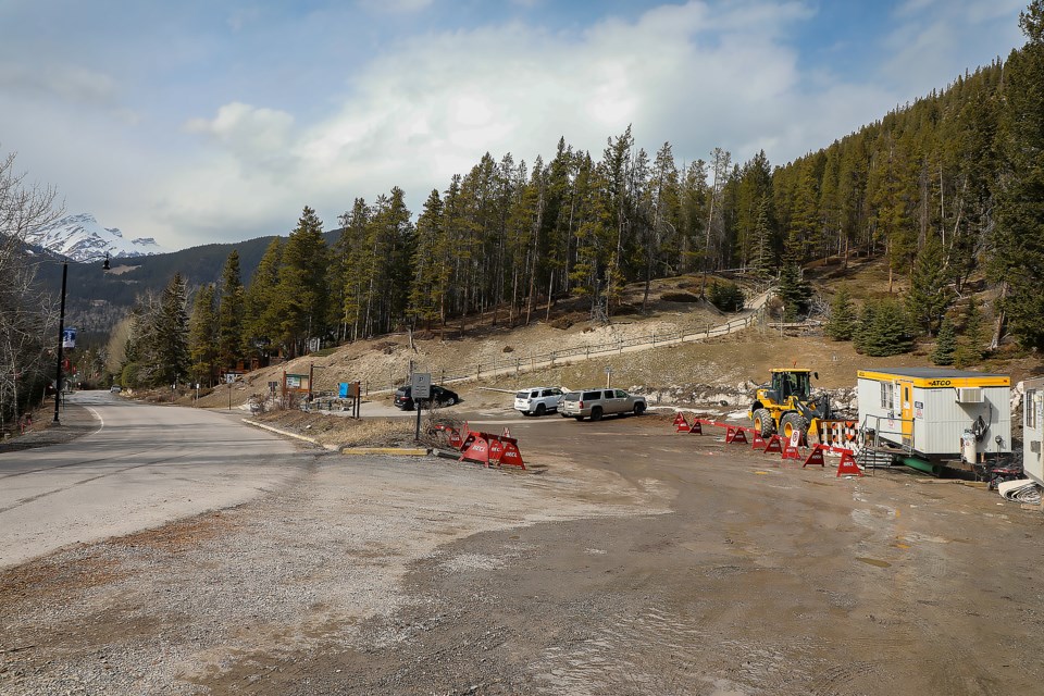 The road reconstruction on St.-Julien Road began Monday (April 25) in Banff. JUNGMIN HAM RMO PHOTO