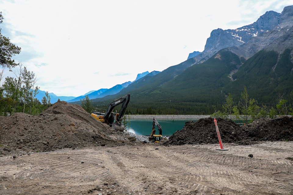 The construction at the Grassi Lakes upper and lower parking lots continue in Kananaskis Country on Tuesday (June 28). JUNGMIN HAM RMO PHOTO