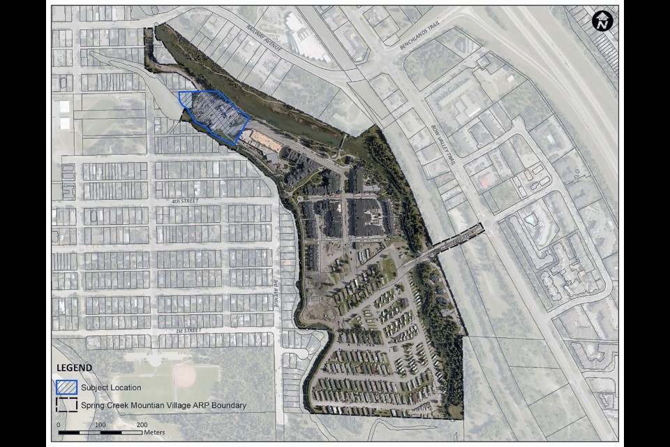 A series of amendments will head to a public hearing to be considered as part of Spring Creek Mountain Village area redevelopment plan. The area in blue is the region where the amendments are proposed.

SUBMITTED PHOTO
