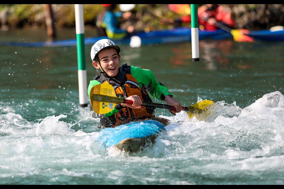 Jordy Munro trains ahead of the kayak-cross event at the Alberta Whitewater Association provincial championships in Kananaskis Country on Monday (Aug. 1). JUNGMIN HAM RMO PHOTO