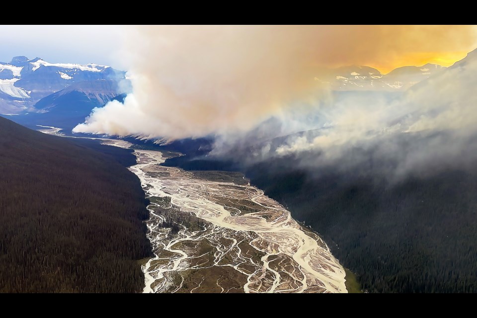 Smoke billows during the prescribed fire by Parks Canada in the Alexandra Valley from Aug. 18-23, 2022.

PHOTO COURTESY OF PARKS CANADA