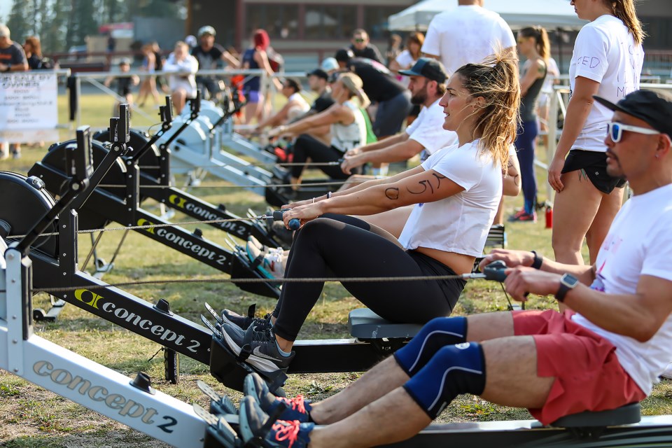 Athletes compete at the 8th annual Rocky Mountain Crusher hosted by CrossFit Canmore at the Canmore Nordic Centre on Saturday (Sept. 3). JUNGMIN HAM RMO PHOTO