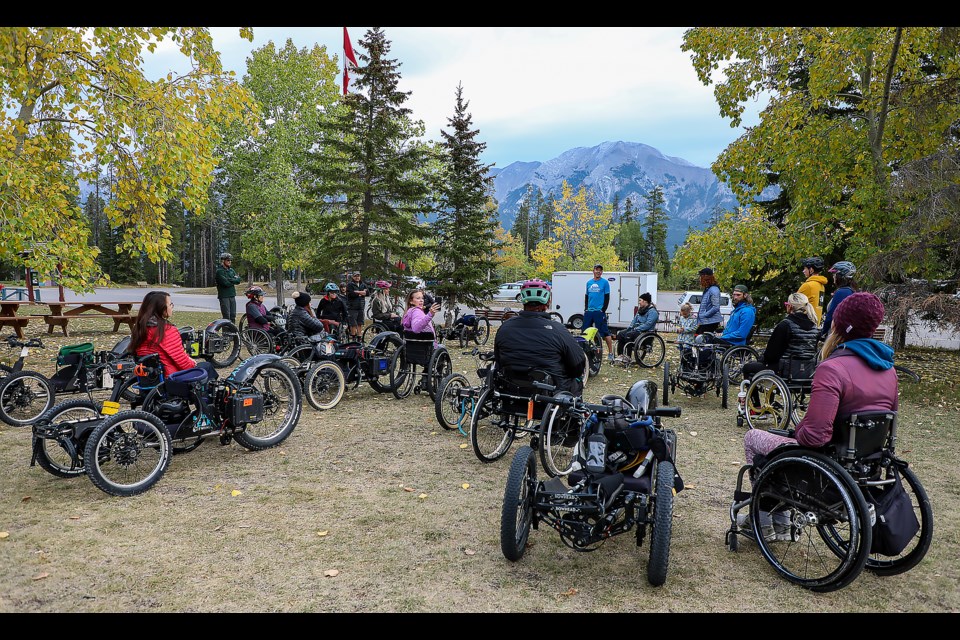 The Flow Retreat Adaptive Mountain Bike Camp, hosted by Rocky Mountain Adaptive, was held at the Canmore Nordic Center on Friday (Sept.23). The camp allows intermediate riders to progress and advance their skills. JUNGMIN HAM RMO PHOTO