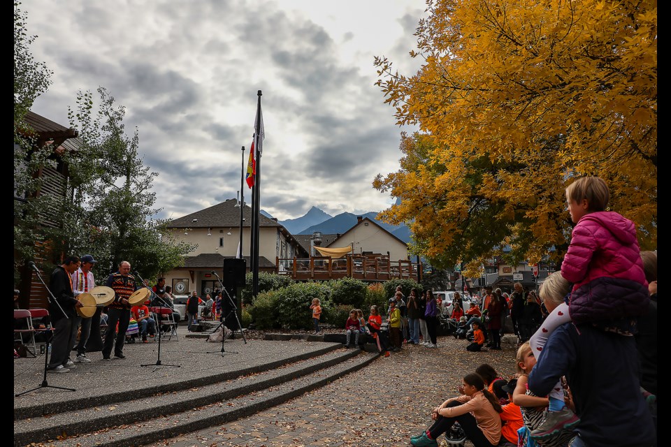 People join in on the National Day for Truth and Reconciliation at the Canmore Civic Center on Friday (Sept. 30). JUNGMIN HAM RMO PHOTO