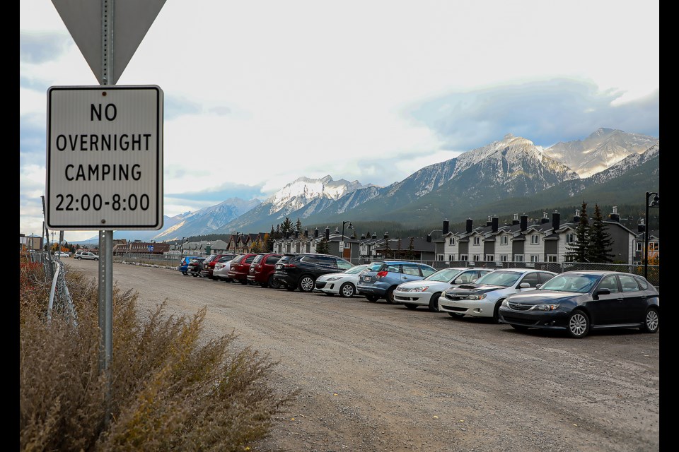 A section known as the Panhandle near Elevation Place had people participate in the Town of Canmore's Safe Park program. RMO FILE PHOTO