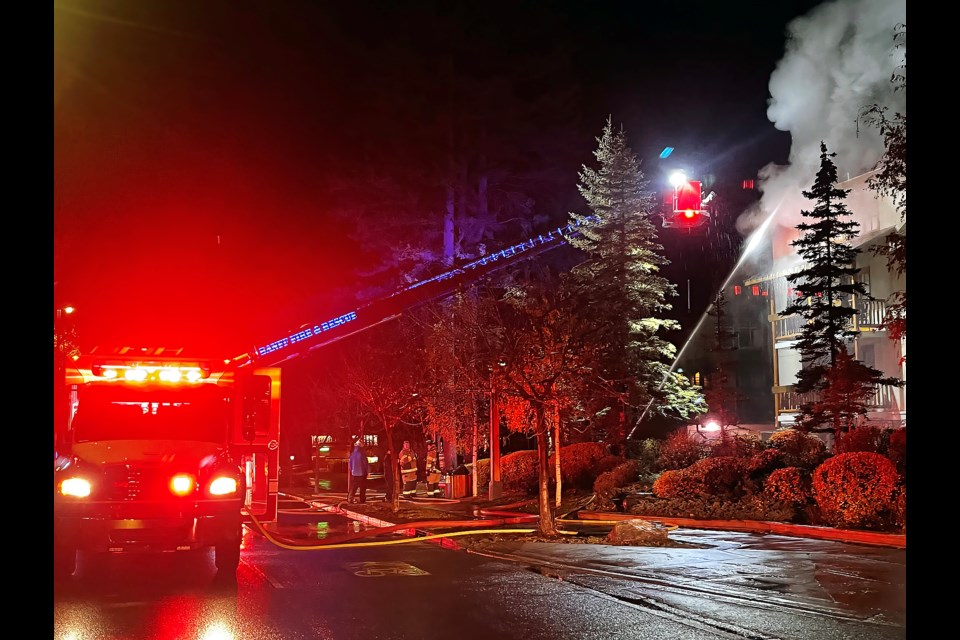 Banff firefighters battled a fire in a suite at Banff Caribou Lodge in the early morning hours of Monday (Oct. 31).

PHOTO COURTESY OF KEVIN PALMER