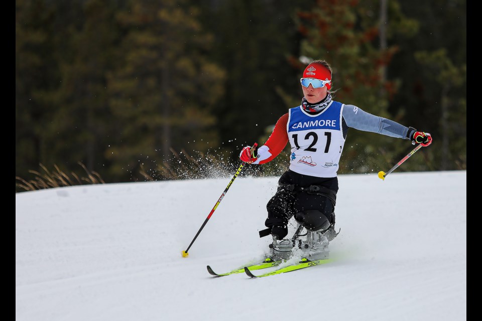 Christina Picton races in the 2022 Nordiq Canada Para Nordic Time Trials at the Canmore Nordic Centre on Tuesday (Nov. 22). JUNGMIN HAM RMO PHOTO