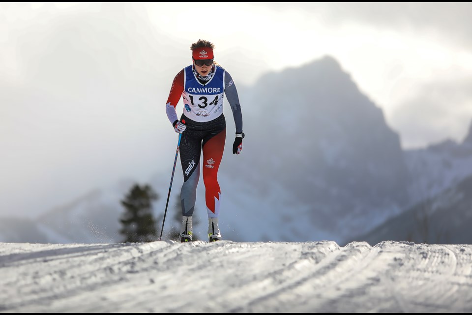 Natalie Wilkie, pictured here racing at the Canmore Nordic Centre last November, won gold twice in women's standing in Sweden on Jan. 21 and 24. 

RMO FILE PHOTO