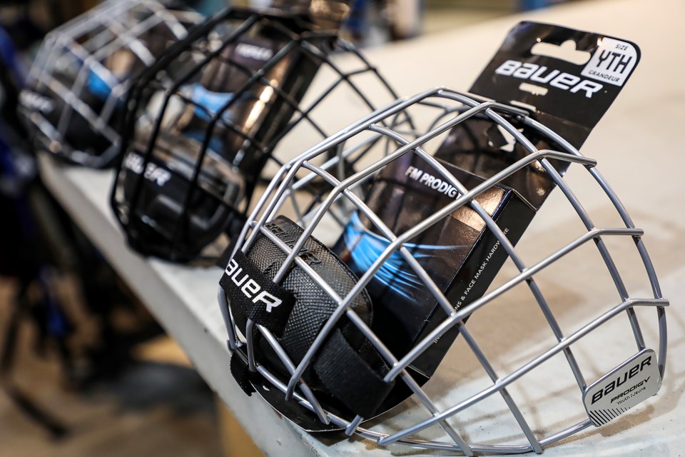 A hockey face cage on Tuesday (Dec. 6). JUNGMIN HAM RMO PHOTO 
