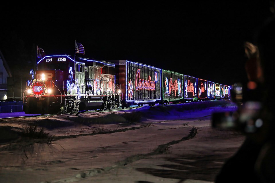 The Canada Pacific Holiday Train rolled into Canmore with the performances on Tuesday (Dec.13). JUNGMIN HAM RMO PHOTO