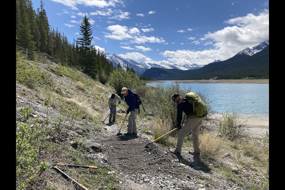 Friends of Kananaskis Country volunteers work on the High Rockies Trail. 

SUBMITTED PHOTO