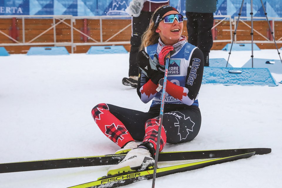 Canada's Natalie Wilkie catches her breath following the women's short classic standing race at the 2021 World Para Nordic Skiing World Cup at the Canmore Nordic Centre in Dec. 2021. RMO FILE PHOTO