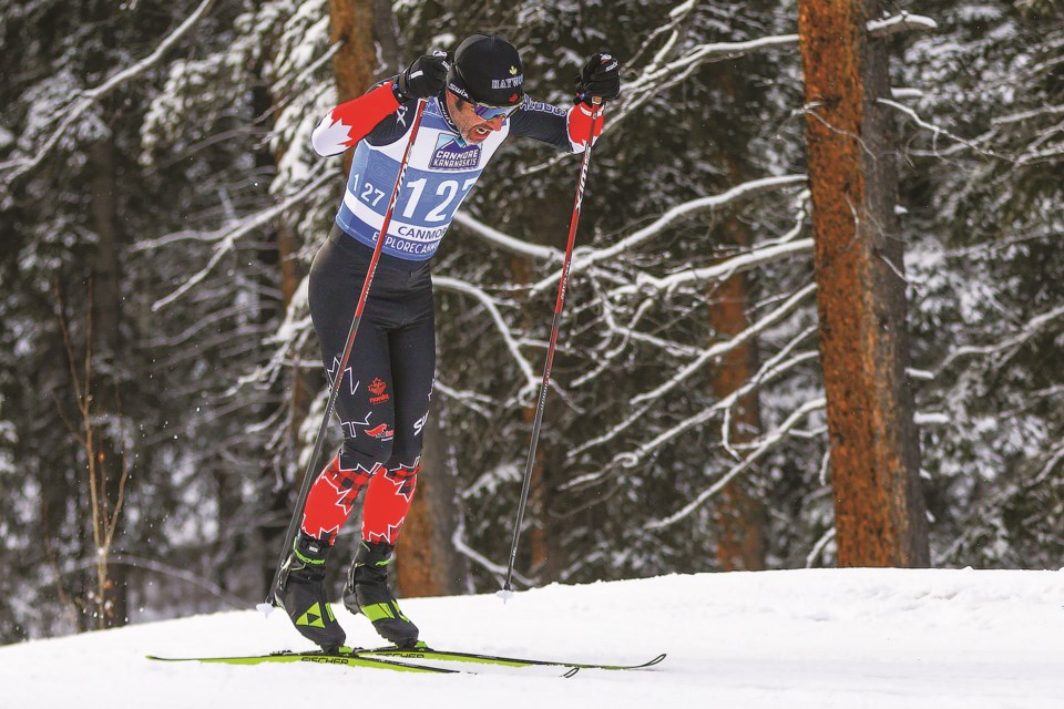 Brian McKeever of Canada skis in the 2021 World Para Nordic Skiing World Cup at the Canmore Nordic Centre in Dec. 2021. RMO FILE PHOTO