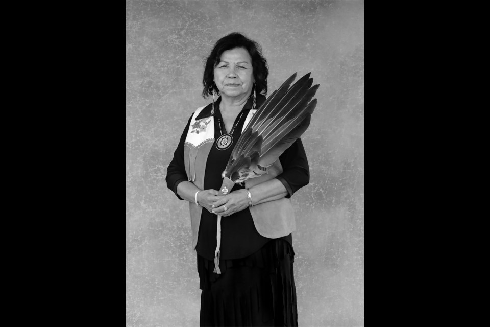 Betty Letendre, a Cree woman, is photographed for Craig Richards'  All Our Relations, an Indigenous elders portrait exhibition opening at the Whyte Museum of the Canadian Rockies Jan. 20.
