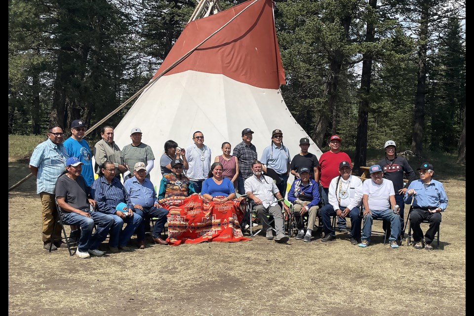 Newly elected NDP MLA for Banff-Kananaskis, Sarah Elmeligi, was welcomed into her role by Îyârhe Nakoda pipeholders, elders, knowledge keepers and community members in a pipe ceremony near the buffalo paddock at Stoney Park Monday (June 12). 

JESSICA LEE RMO PHOTO