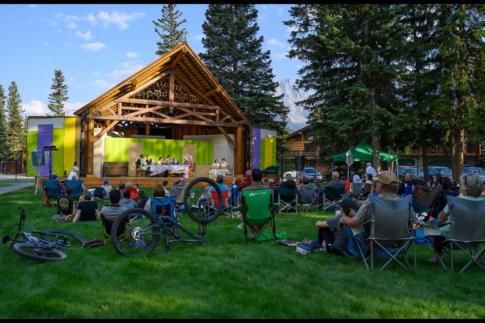 The crowd watches as actors perform Sense and Sensibility at Centennial Park in Canmore on Thursday (July 20). Sense and Sensibility is one of the performances , I Was a Rat! which is apart of the Canmore summer Theatre Festival Hosted by Pine Tree Players. MATTHEW THOMPSON RMO PHOTO