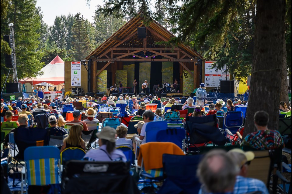 A large crowd of people take in the Canmore Folk Music Festival at the main stage in Centennial Park on Sunday (August 6). MATTHEW THOMPSON RMO PHOTO