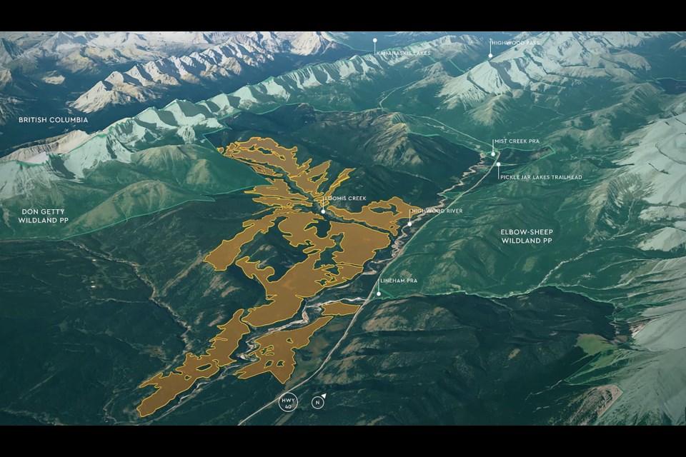 A map of a forested area in the Upper Highwood of Kananaskis Country Spray Lakes Sawmills plans to harvest starting later this year. 

COURTESY OF TAKE A STAND AGAINST THE UPPER HIGHWOOD