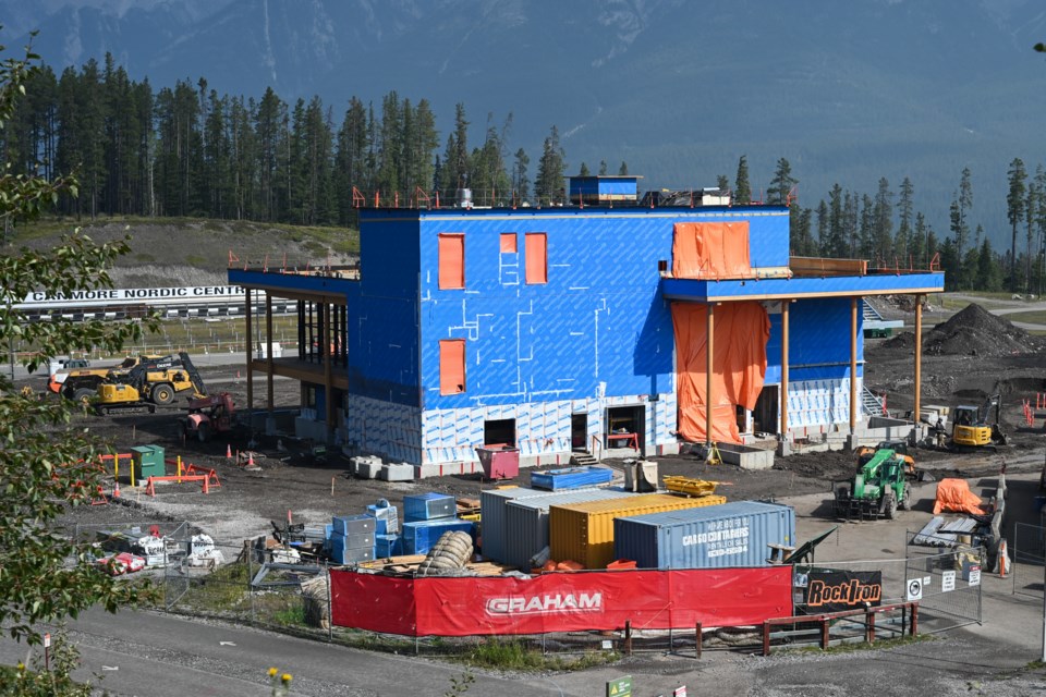 The new Nordic ski building being built at the Canmore Nordic Centre on Tuesday (Sept. 5). MATTHEW THOMPSON RMO PHOTO
