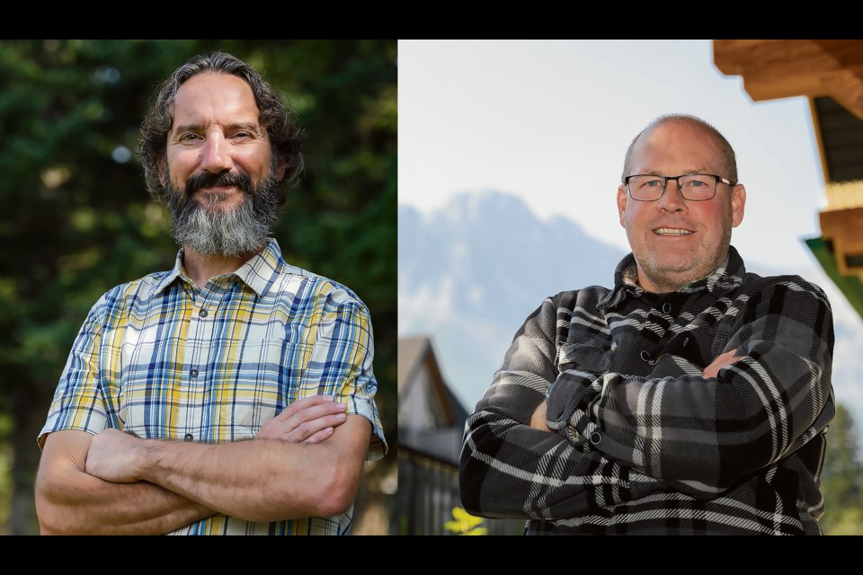 Steve Fitzmorris, left, and Robin Bushulak are Ward 1 candidates for the MD of Bighorn. MATTHEW THOMPSON RMO PHOTO