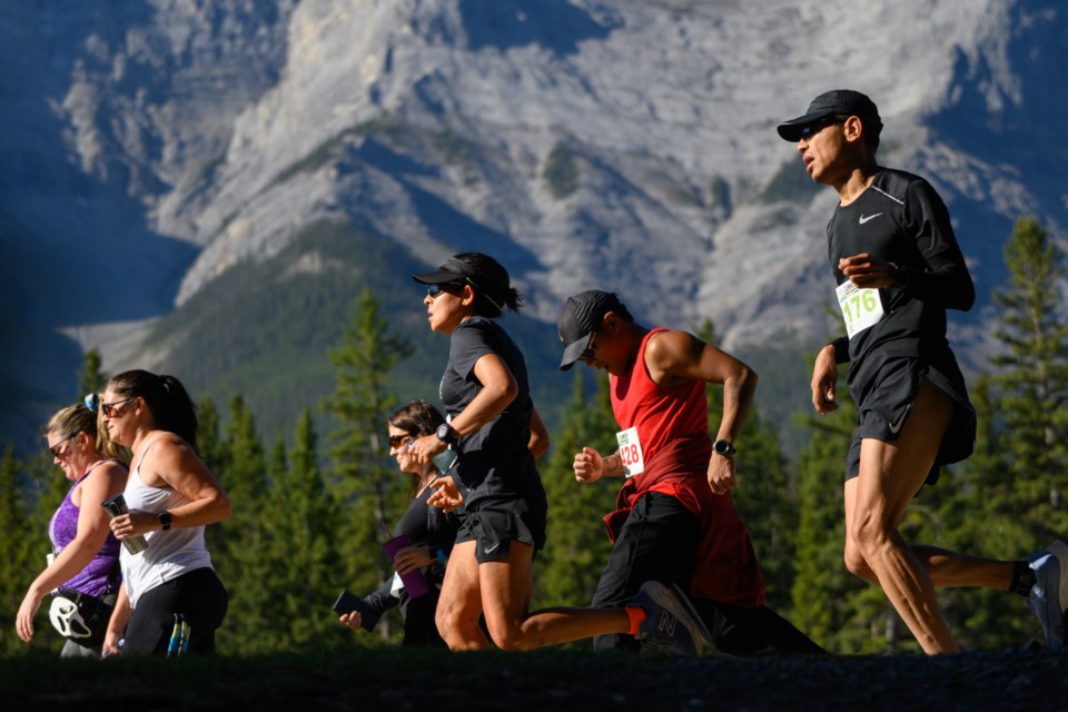 Runners take part in the Rocky Mountain Half Marathon, 10 km, and 5 km in Canmore on Sunday (Sept. 10). With around 2200 participants, the Rocky Mountain Half Marathon, 10km, and 5km was the largest race in their 27-year history.  MATTHEW THOMPSON RMO PHOTO