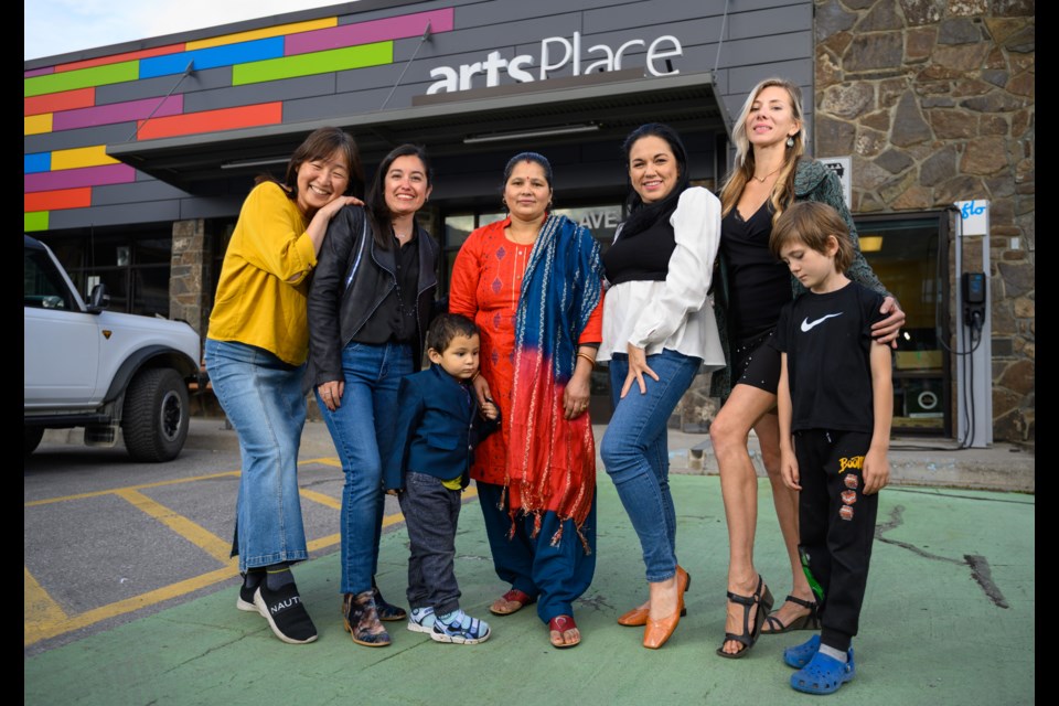 New and former participants of the Bow Valley Shoe Project Noriko Ohsada, left, Pamela Saez, Kusha Bisht, Elia Lopez and Antonina Natalukha pose for portrait ahead of this year's project. MATTHEW THOMPSON RMO PHOTO