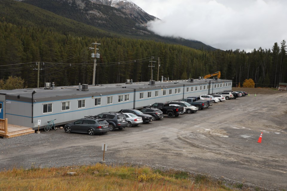 Some staff left homeless as a result of the Charleston Residence fire are staying in mobile trailers at the Lake Louise ski hill. JUNGMIN HAM RMO PHOTO