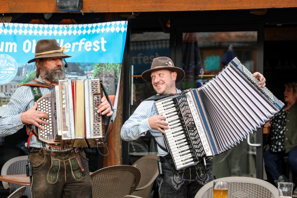 European Touch Polka band's Franz Grasegger, left, and Danilo Terra perform during the Oktoberfest at the Wood Restaurant & Lounge in Canmore on Friday (Sept. 29).  JUNGMIN HAM RMO PHOTO