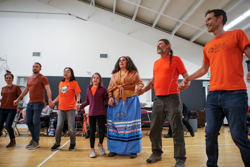 The Orange Shirt Day Round Dance to honour the National Day for Truth and Reconciliation and Orange Shirt Day was held at Canmore Recreation Centre on Friday (Sept. 29). JUNGMIN HAM RMO PHOTO