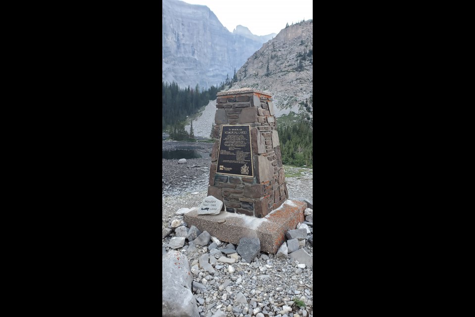 The cairn at the third Memorial Lake in Kananaskis Country. GREG COLGAN RMO PHOTO