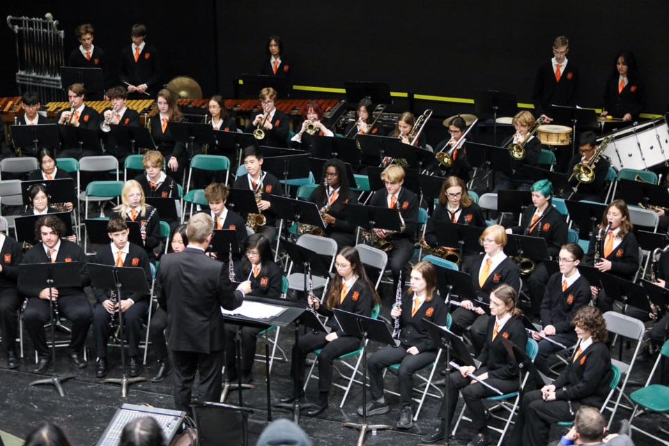 William Aberhart High School's symphonic band performs in the 2023 Vic Lewis International Band Festival at Canmore Collegiate High School on Friday (Nov. 3). JUNGMIN HAM RMO PHOTO