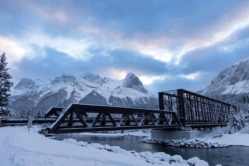 The Engine Bridge, one of Canmore's iconic landmarks, is particularly beautiful on cold winter days on Friday (Dec. 8). JUNGMIN HAM RMO PHOTO 