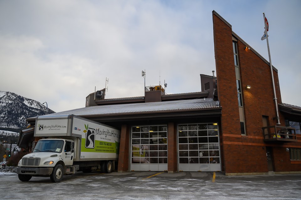 The old fire hall gets packed away as the firefighters move into their new space at 1200 Steward Rd  in Canmore on Tuesday (Jan. 9). MATTHEW THOMPSON RMO PHOTO