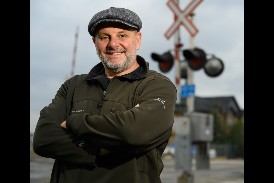 Mark Bretherton, CP engineer, pictured near the train tracks in Cochrane. MATTHEW THOMPSON RMO PHOTO