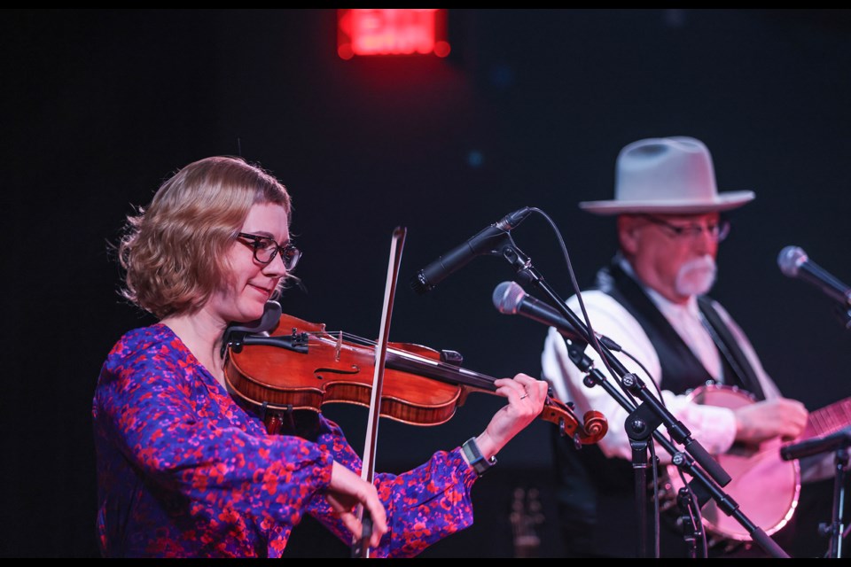 Joe Newberry's banjo and April Verch 's fiddle performance entertain at artsPlace in Canmore on Thursday (Feb. 22). JUNGMIN HAM RMO PHOTO