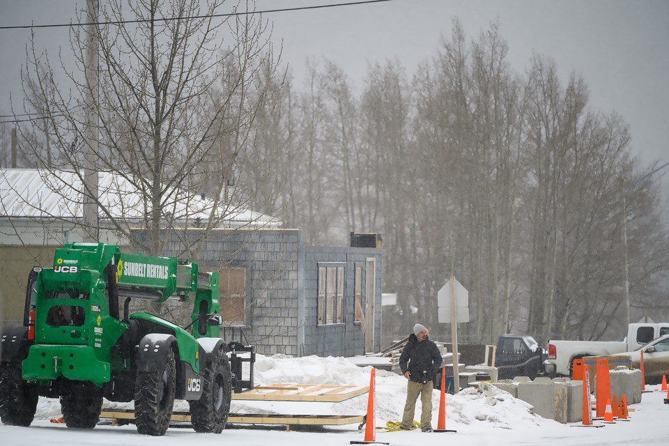 Crews begin building a set for HBO's The Last of Us in Exshaw on Mount Allen Drive on Wednesday (March 20). MATTHEW THOMPSON RMO PHOTO