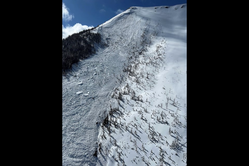 A size 3 avalanche on Tent Ridge in Kananaskis Country Sunday (March 24). 

PHOTO COURTESY AVALANCHE CANADA