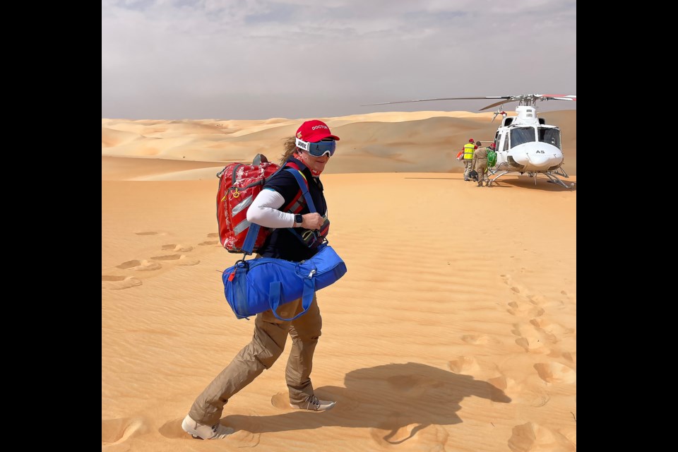 Dr. Marcia Clark at the Abu Dhabi Desert Challenge. SUBMITTED