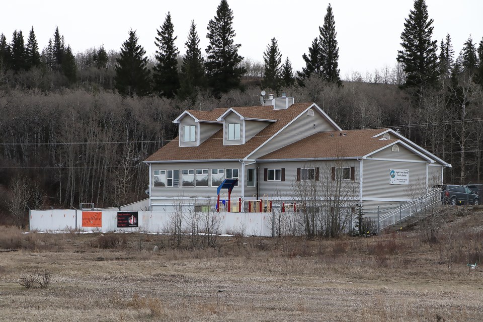 The Eagle's Nest Stoney Family Shelter in Mînî Thnî on Îyârhe Nakoda First Nation on Thursday (April 11).

JESSICA LEE RMO PHOTO