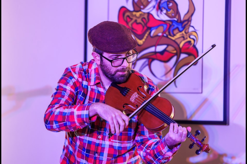 Jeremy Gignoux plays the violin at  Music @ The Juniper for its spring series at Juniper Hotel and Bistro in Banff National Park on Thursday (April 11). JUNGMIN HAM RMO PHOTO