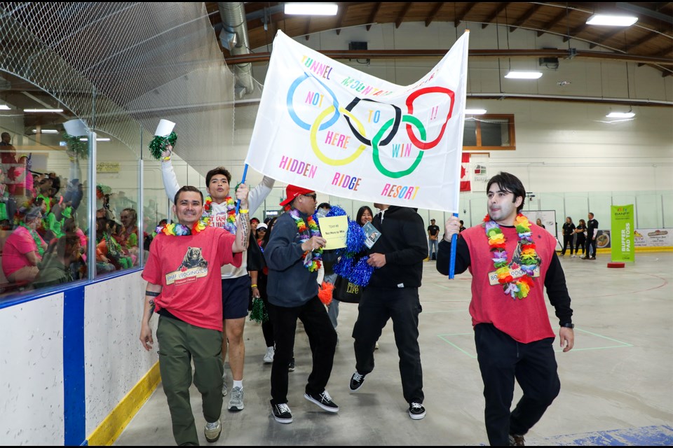 Employees of Tunnel & Hidden Mountain Resorts represent their team at the 9th annual Housekeeping Olympics at the Fenlands Banff Recreation Centre on Thursday (May 30). JUNGMIN HAM RMO PHOTO 