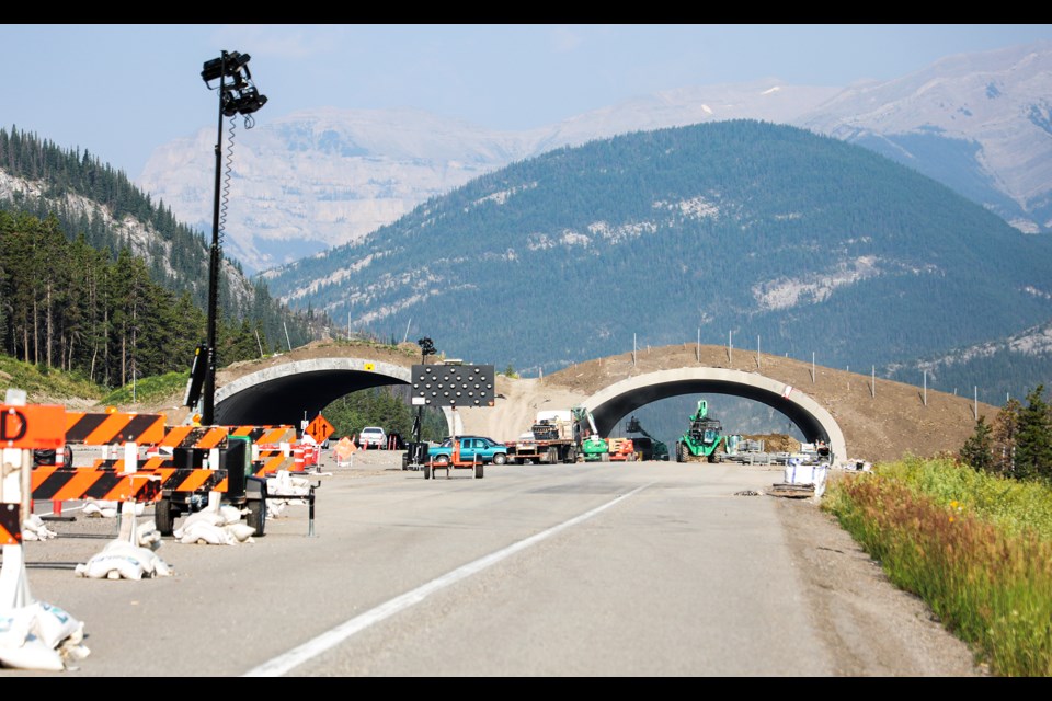 The Bow Valley Gap wildlife overpass under construction along the Trans-Canada Highway on Tuesday (July 23). JUNGMIN HAM RMO PHOTO