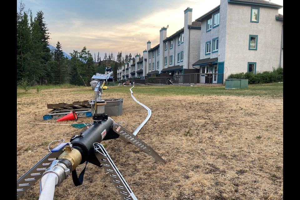 A sprinkler system is set up in the Jasper townsite to protect infrastructure.

PARKS CANADA PHOTO
