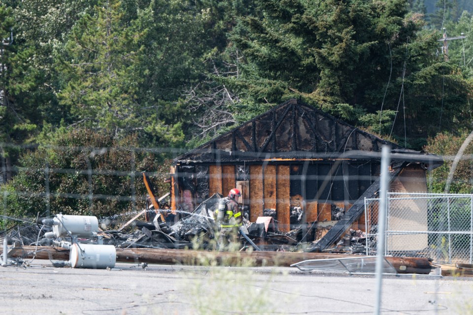 A downed transformer in Dead Man's Flats lays near the site of a structure that caught fire on Thursday (Aug. 8). 

MATTHEW THOMPSON RMO PHOTO