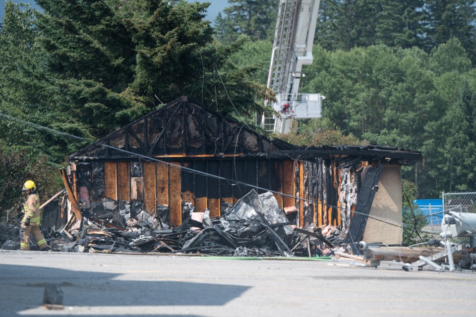 A downed transformer in Dead Man's Flats lays near the site of a structure that caught fire on Thursday (Aug. 8). 

MATTHEW THOMPSON RMO PHOTO