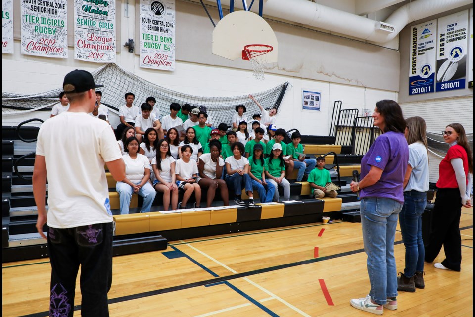 Settlement Services in the Bow Valley held a graduation ceremony for immigrant students from grades 6 to 12 as part of the Newcomer Orientation Welcome (NOW) Program at Banff Community High School on Friday (Aug. 16). NOW Program took place on August 14, 15 and 16 for newly arrived immigrant students from Banff Community High School, Canmore Collegiate High School, Lawrence Grassi Middle School, and Our Lady of the Snows Catholic Academy to learn about school life in Canada. JUNGMIN HAM RMO PHOTO